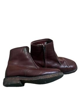 Vintage Dunham Exeter Sz 6 Side Zip Boots Brown Leather Fur Lined Italy Beatle